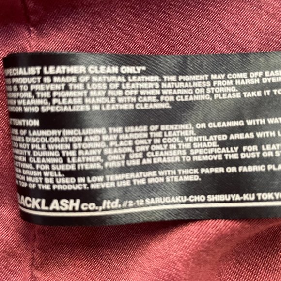 Red Isamu Katayama Backlash Leather Coat size S - Picture 4 of 9